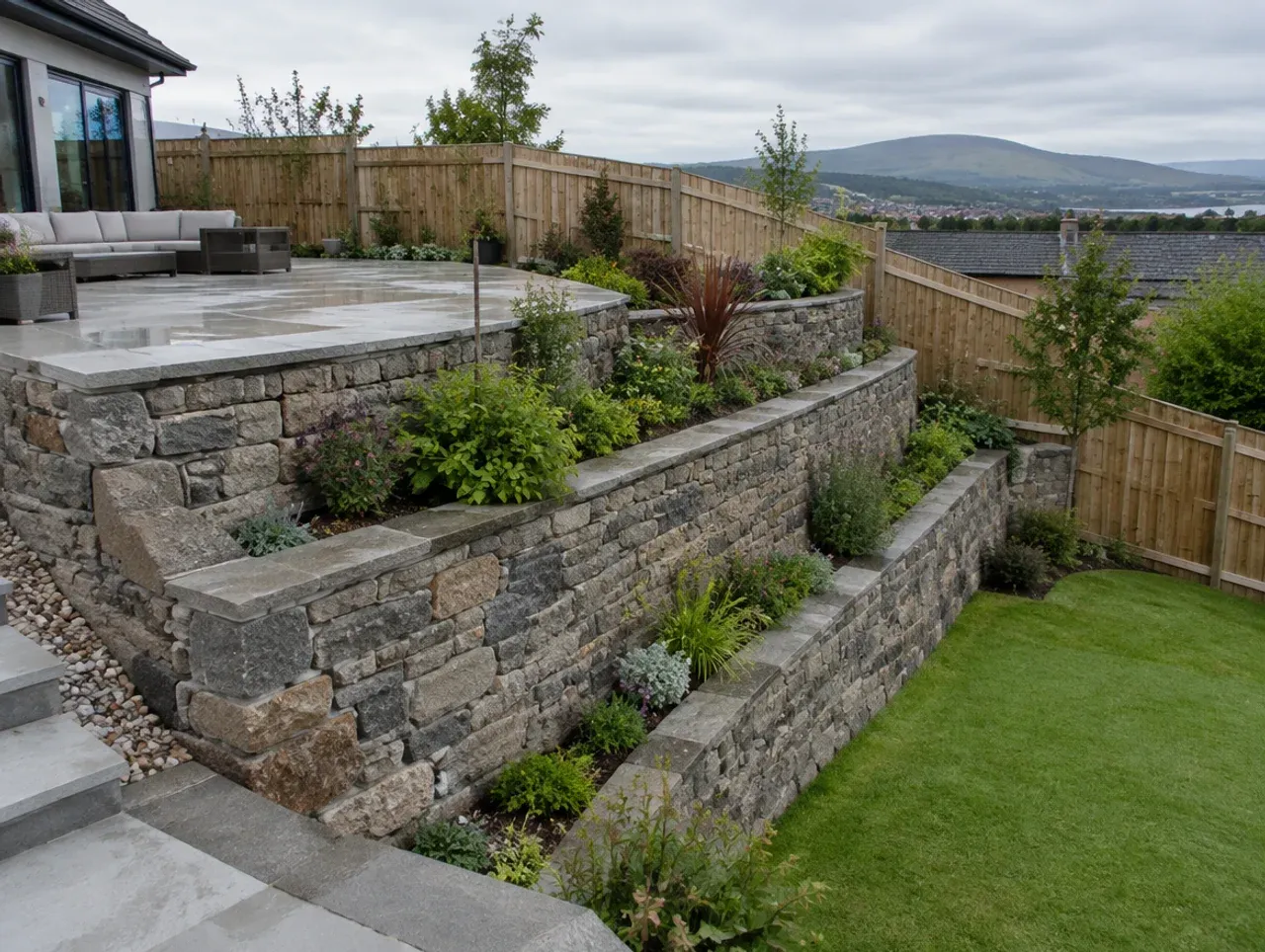 Riverside Landscaping walls & bricklaying project in Glasgow