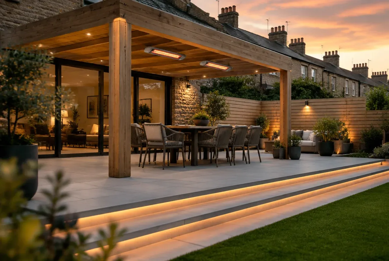 Architectural Outdoor Lounge & Heated Pergola — after